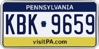 PA license plate KBK9659