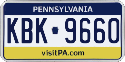 PA license plate KBK9660