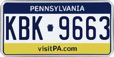 PA license plate KBK9663