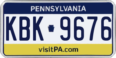 PA license plate KBK9676