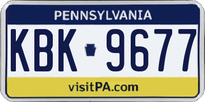 PA license plate KBK9677