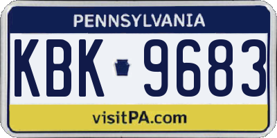 PA license plate KBK9683