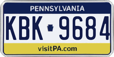 PA license plate KBK9684