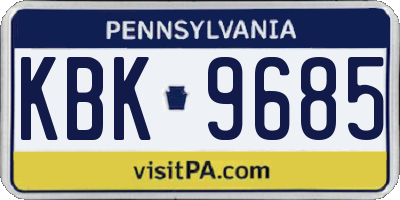 PA license plate KBK9685