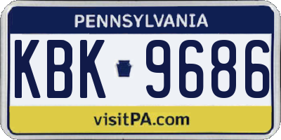 PA license plate KBK9686