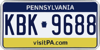 PA license plate KBK9688
