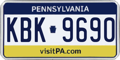 PA license plate KBK9690
