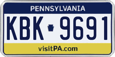 PA license plate KBK9691