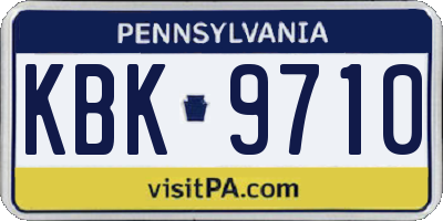 PA license plate KBK9710