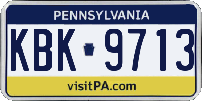PA license plate KBK9713