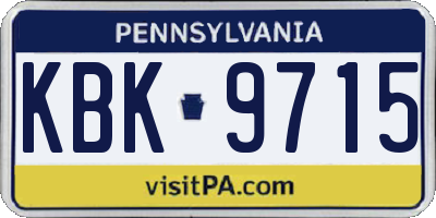 PA license plate KBK9715