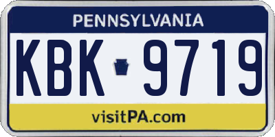PA license plate KBK9719