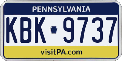 PA license plate KBK9737