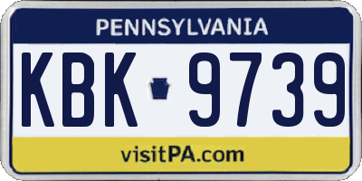 PA license plate KBK9739