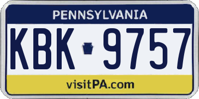 PA license plate KBK9757