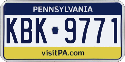 PA license plate KBK9771