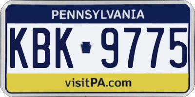 PA license plate KBK9775