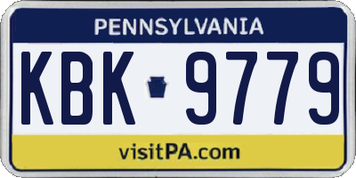 PA license plate KBK9779