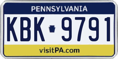 PA license plate KBK9791