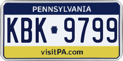 PA license plate KBK9799