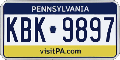 PA license plate KBK9897