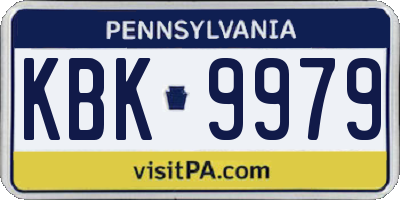 PA license plate KBK9979