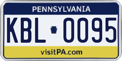PA license plate KBL0095