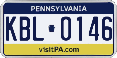 PA license plate KBL0146