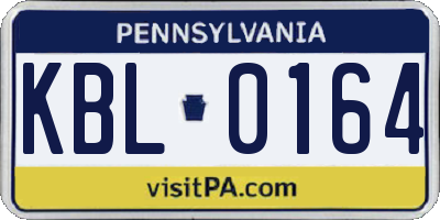 PA license plate KBL0164