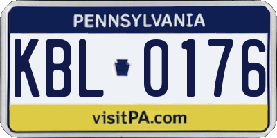 PA license plate KBL0176
