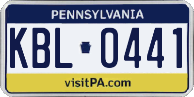 PA license plate KBL0441