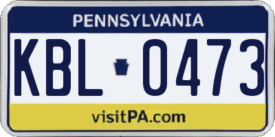 PA license plate KBL0473