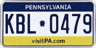 PA license plate KBL0479
