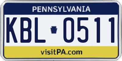 PA license plate KBL0511