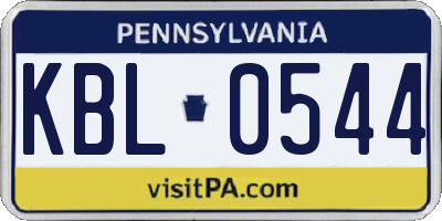 PA license plate KBL0544
