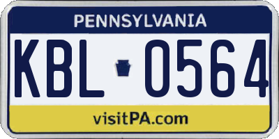 PA license plate KBL0564