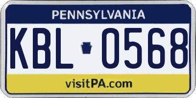 PA license plate KBL0568
