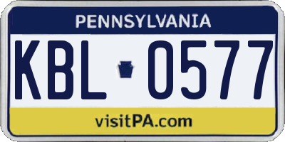 PA license plate KBL0577