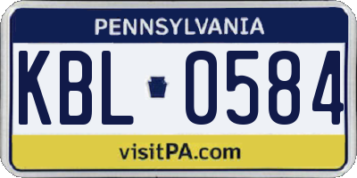 PA license plate KBL0584