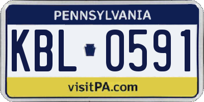 PA license plate KBL0591