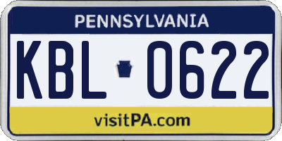 PA license plate KBL0622