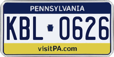 PA license plate KBL0626
