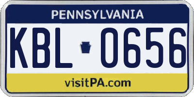 PA license plate KBL0656