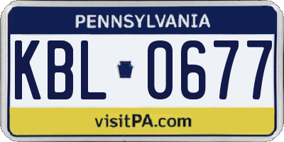 PA license plate KBL0677