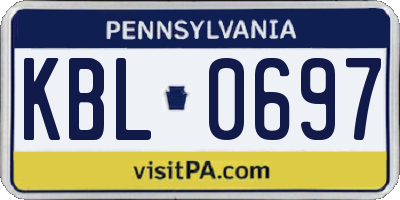 PA license plate KBL0697