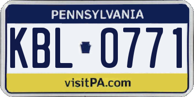 PA license plate KBL0771