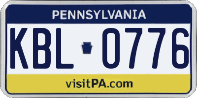 PA license plate KBL0776