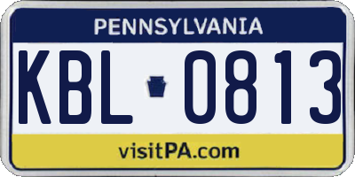 PA license plate KBL0813