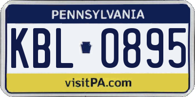 PA license plate KBL0895