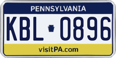 PA license plate KBL0896